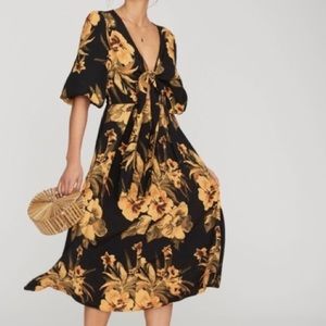 Faithfull the Brand Oliviera Dress Yellow Floral